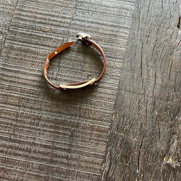 Vintage Coach Leather and Sterling Silver with Brass Trim Bracelet - Picture 5 of 11